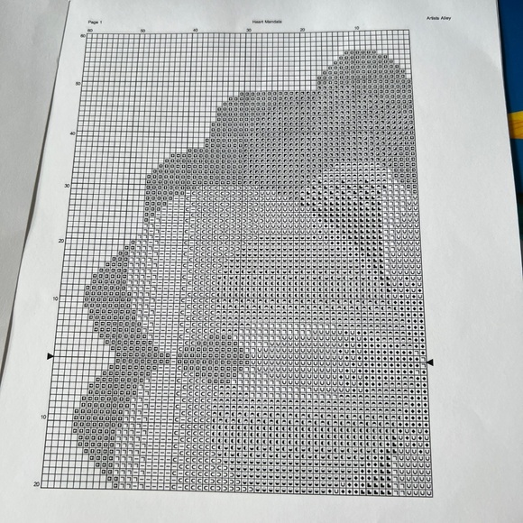 Heart Mandala by Artists Alley Cross Stitch Pattern Graph 8" x 8" Dated 2015 - Picture 4 of 4